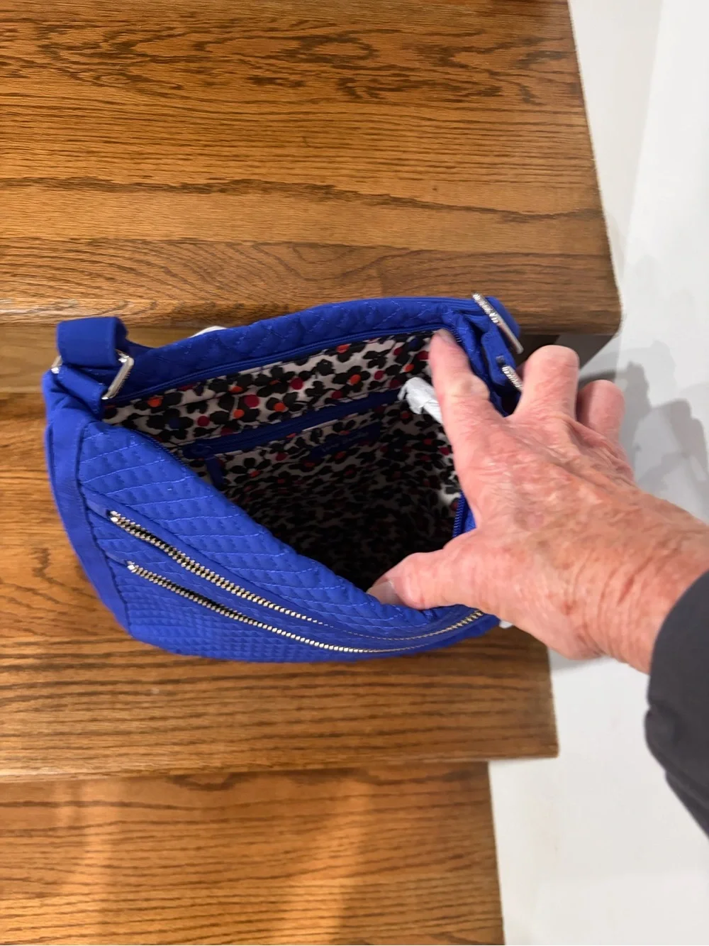 Vera Bradley Quilted Royal Blue Messenger Bag